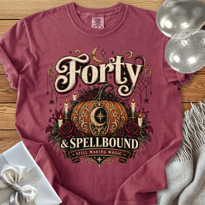 Forty & Spellbound - Premium Halloween 40th Birthday T-Shirt