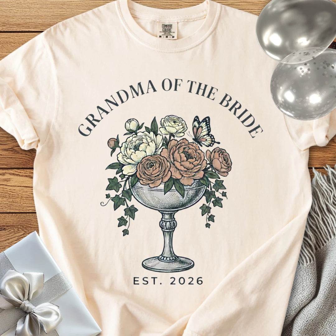 Grandma of the Bride, Est. 2026 - Premium Wedding T-Shirt
