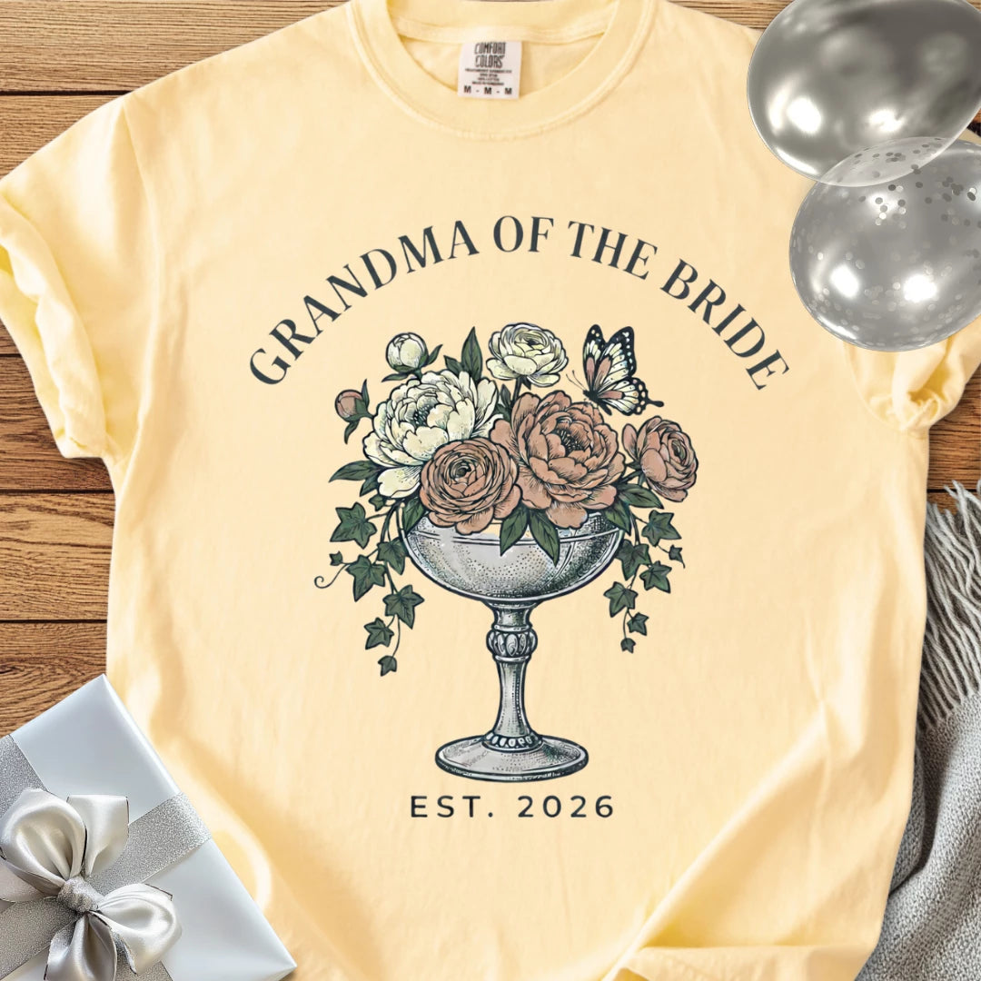 Grandma of the Bride, Est. 2026 - Premium Wedding T-Shirt