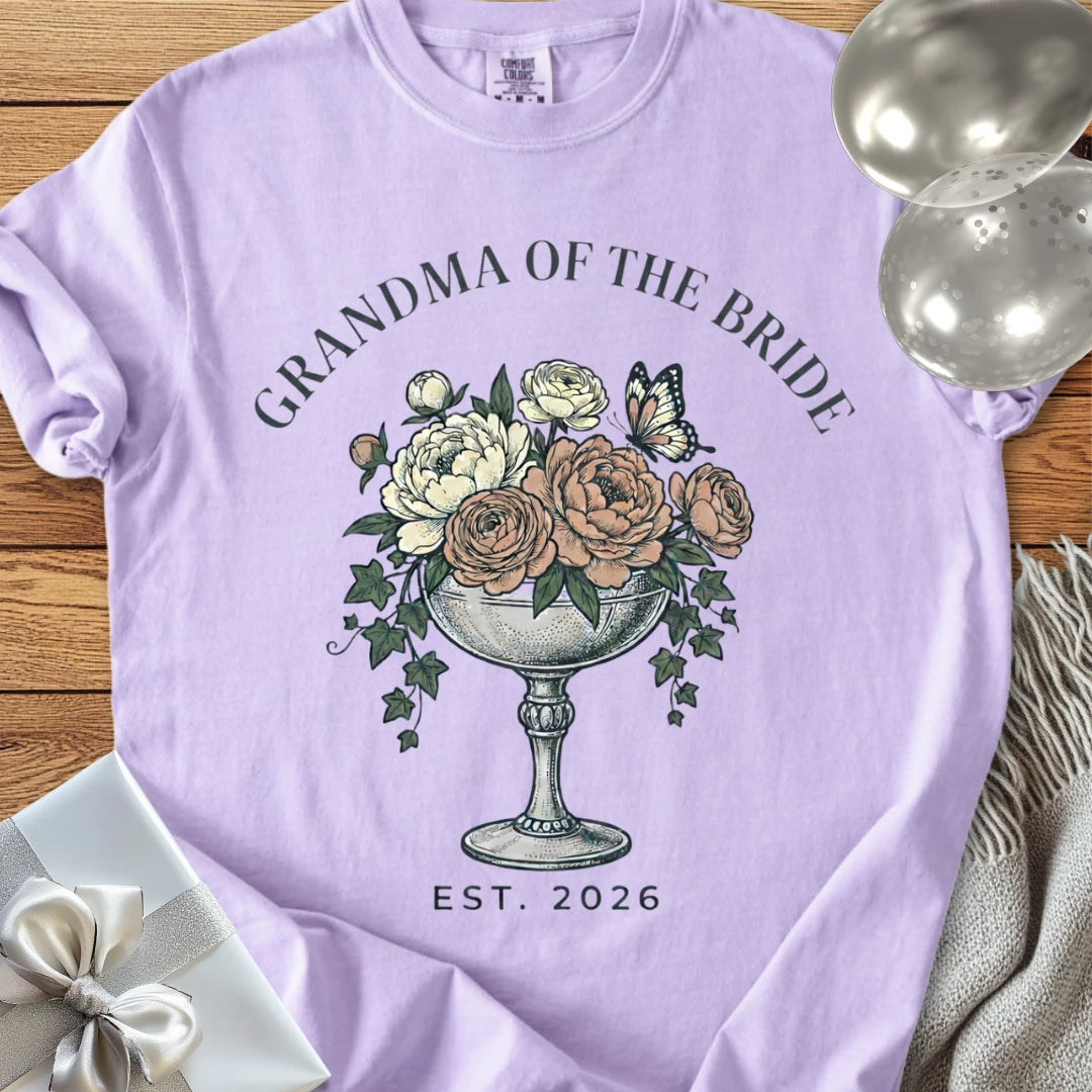 Grandma of the Bride, Est. 2026 - Premium Wedding T-Shirt
