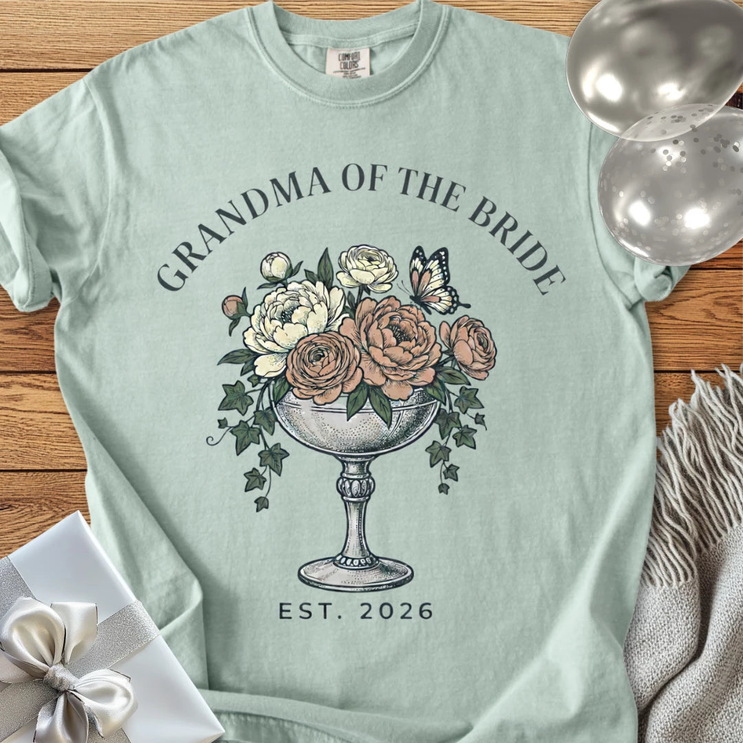 Grandma of the Bride, Est. 2026 - Premium Wedding T-Shirt