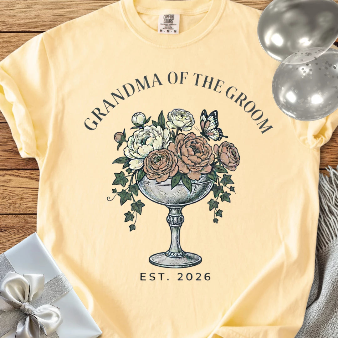 Grandma of the Groom, Est. 2026 - Premium Wedding T-Shirt