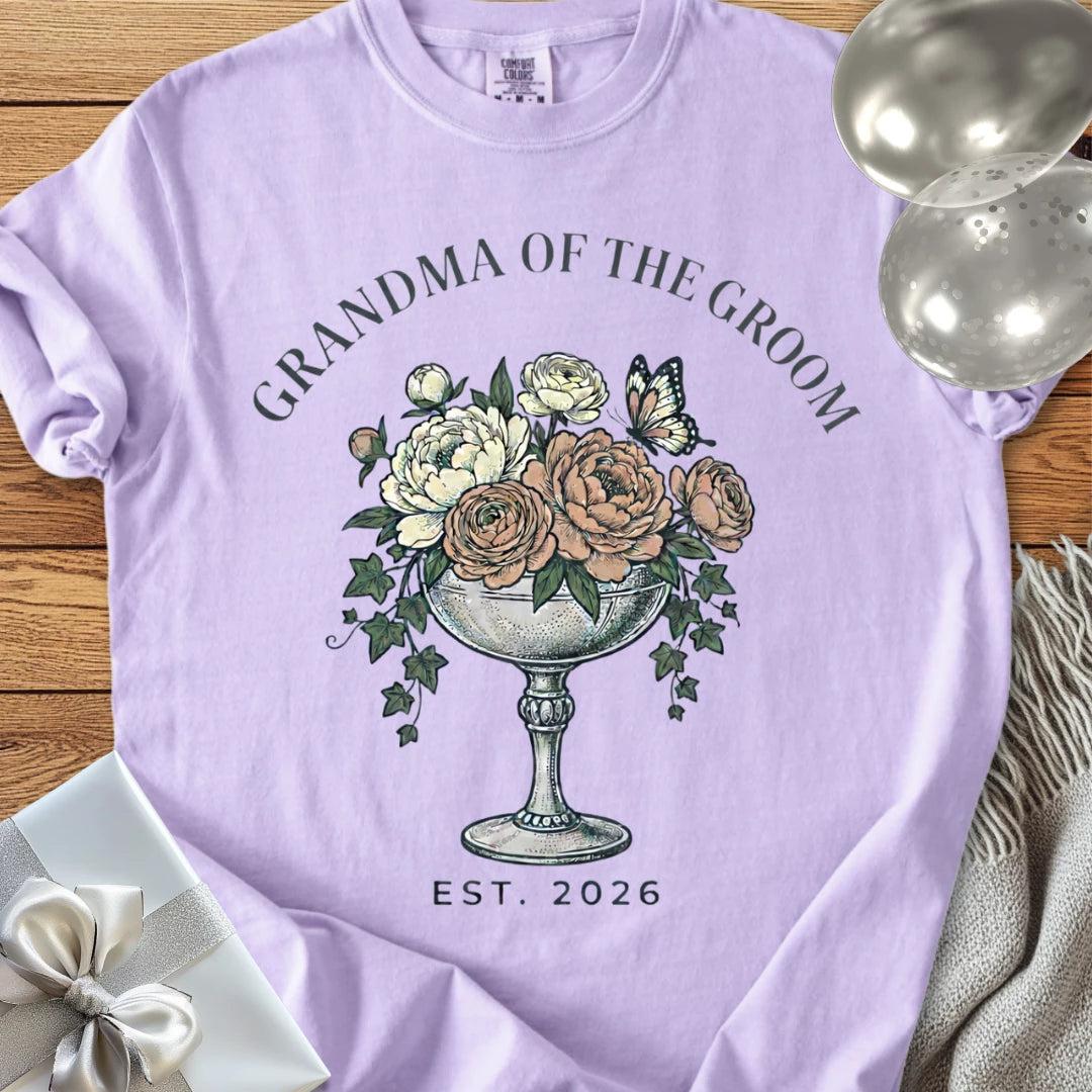 Grandma of the Groom, Est. 2026 - Premium Wedding T-Shirt