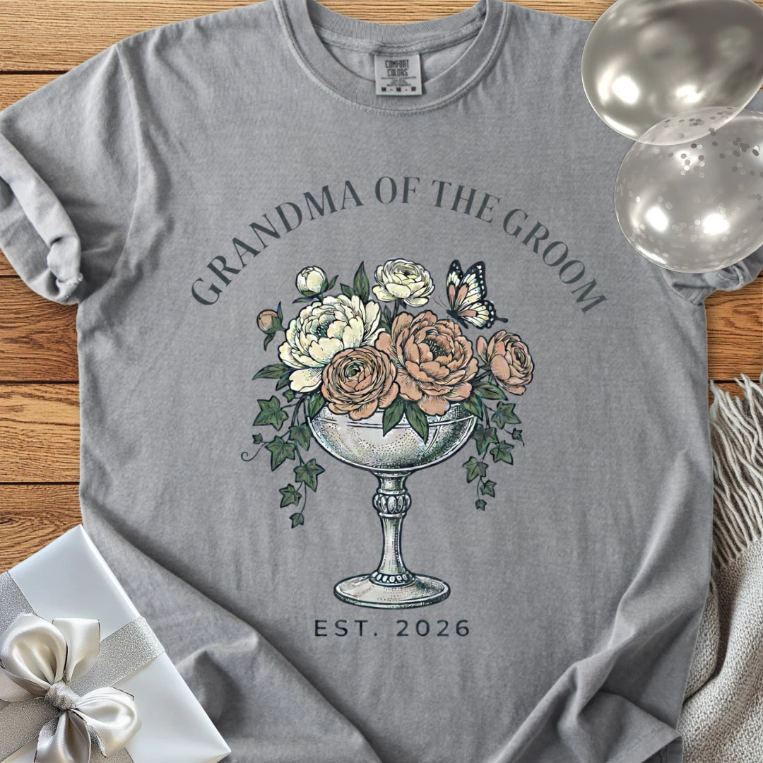 Grandma of the Groom, Est. 2026 - Premium Wedding T-Shirt