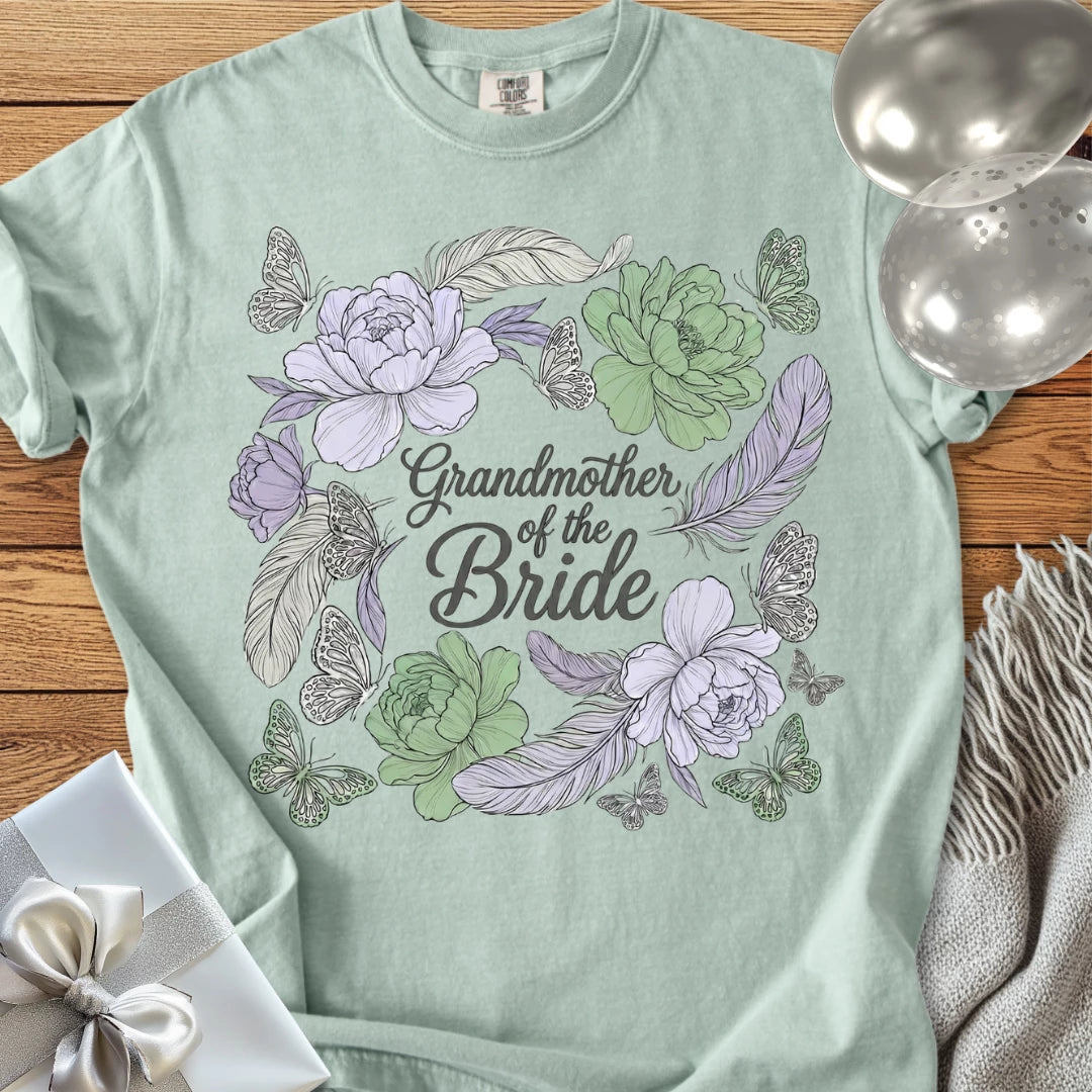 Grandmother of the Bride - Premium Floral Wedding T-Shirt