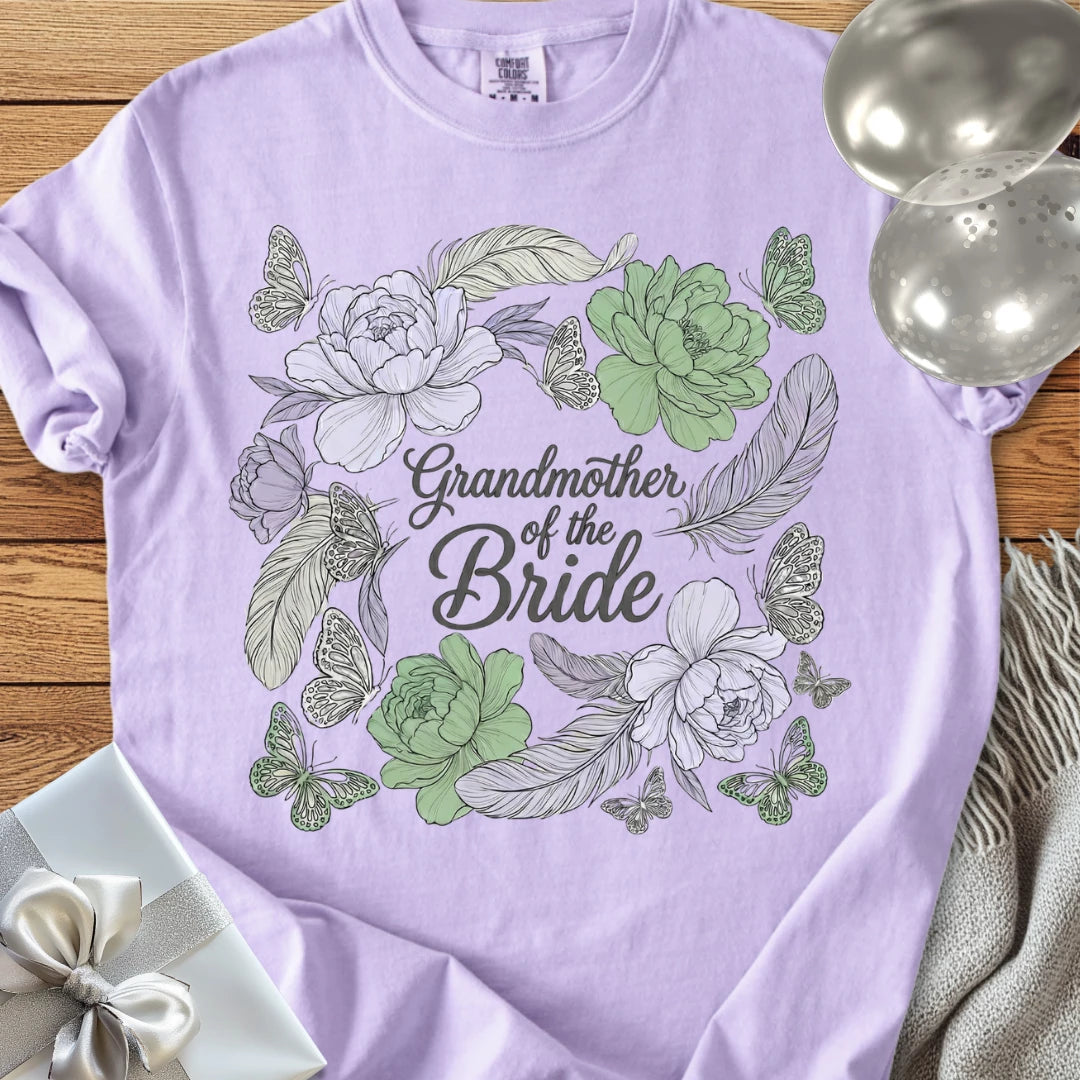 Grandmother of the Bride - Premium Floral Wedding T-Shirt
