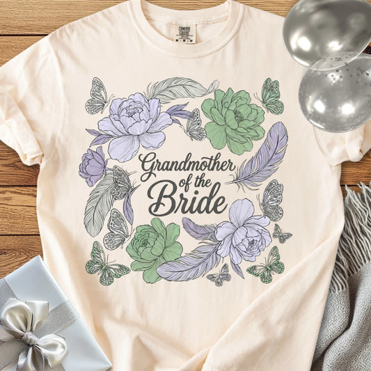 Grandmother of the Bride - Premium Floral Wedding T-Shirt