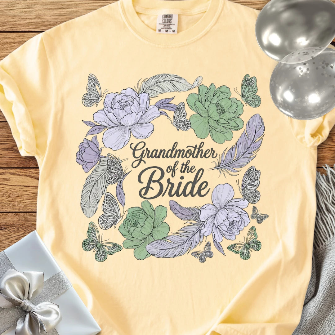 Grandmother of the Bride - Premium Floral Wedding T-Shirt