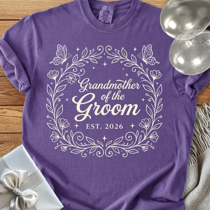 Grandmother of the Groom, Est 2026 - Premium Wedding T-Shirt