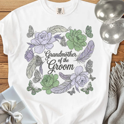 Grandmother of the Groom - Premium Floral Wedding T-Shirt