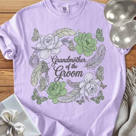 Grandmother of the Groom - Premium Floral Wedding T-Shirt
