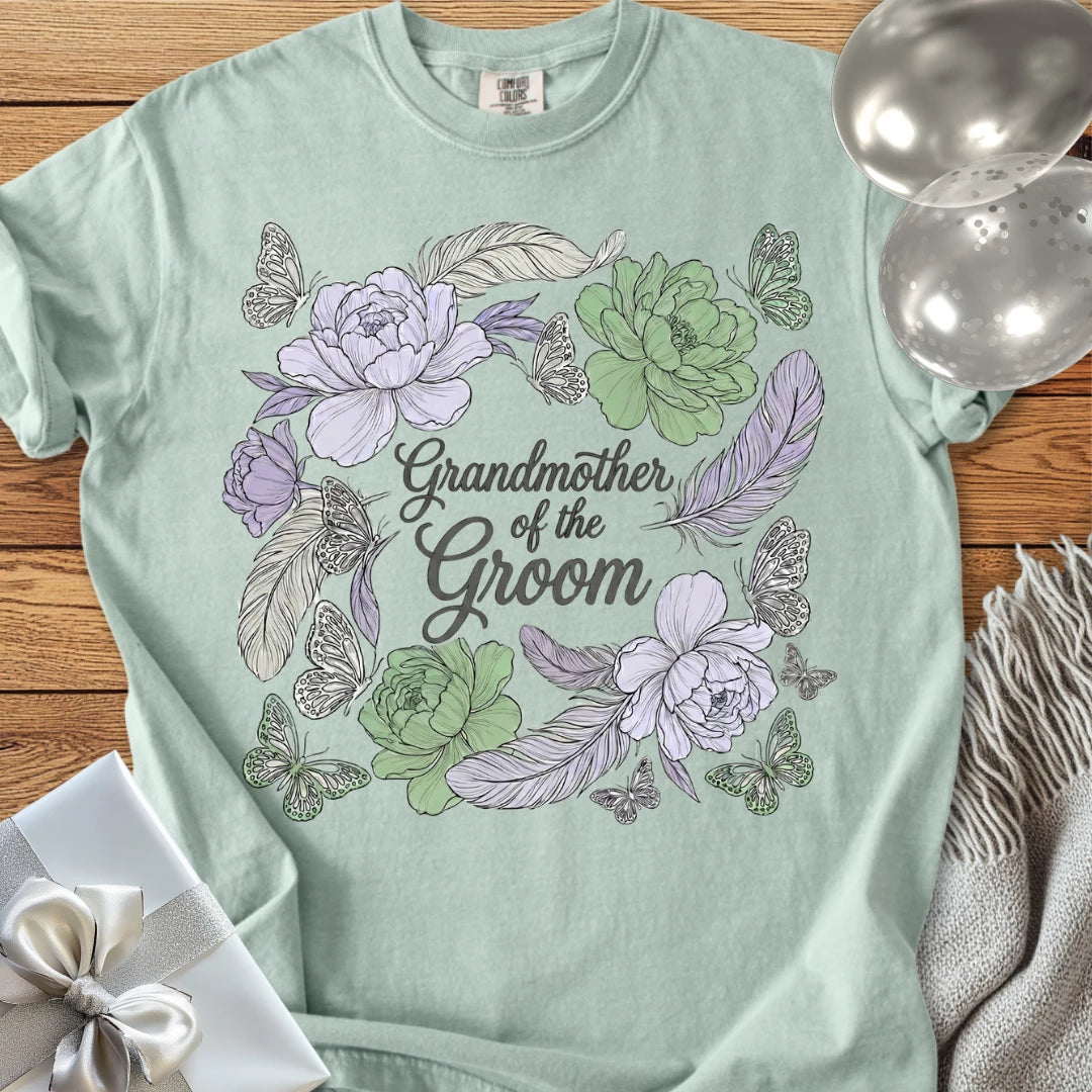 Grandmother of the Groom - Premium Floral Wedding T-Shirt