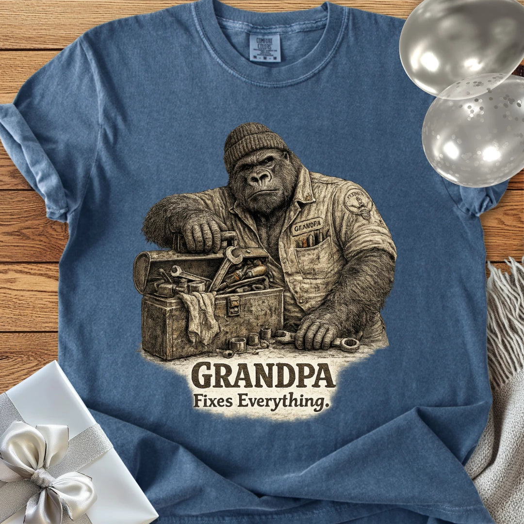 Grandpa Fixes Everything - Premium T-Shirt