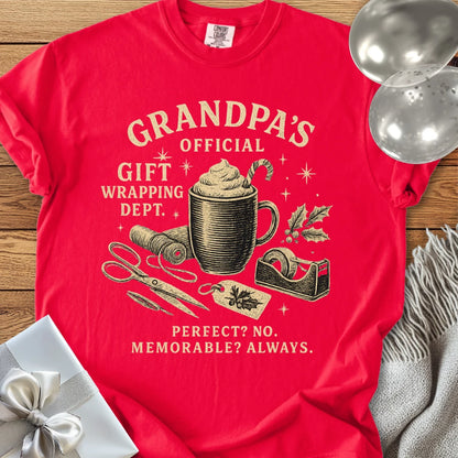 Grandpa's Official Gift Wrapping Dept- Premium Christmas T-Shirt