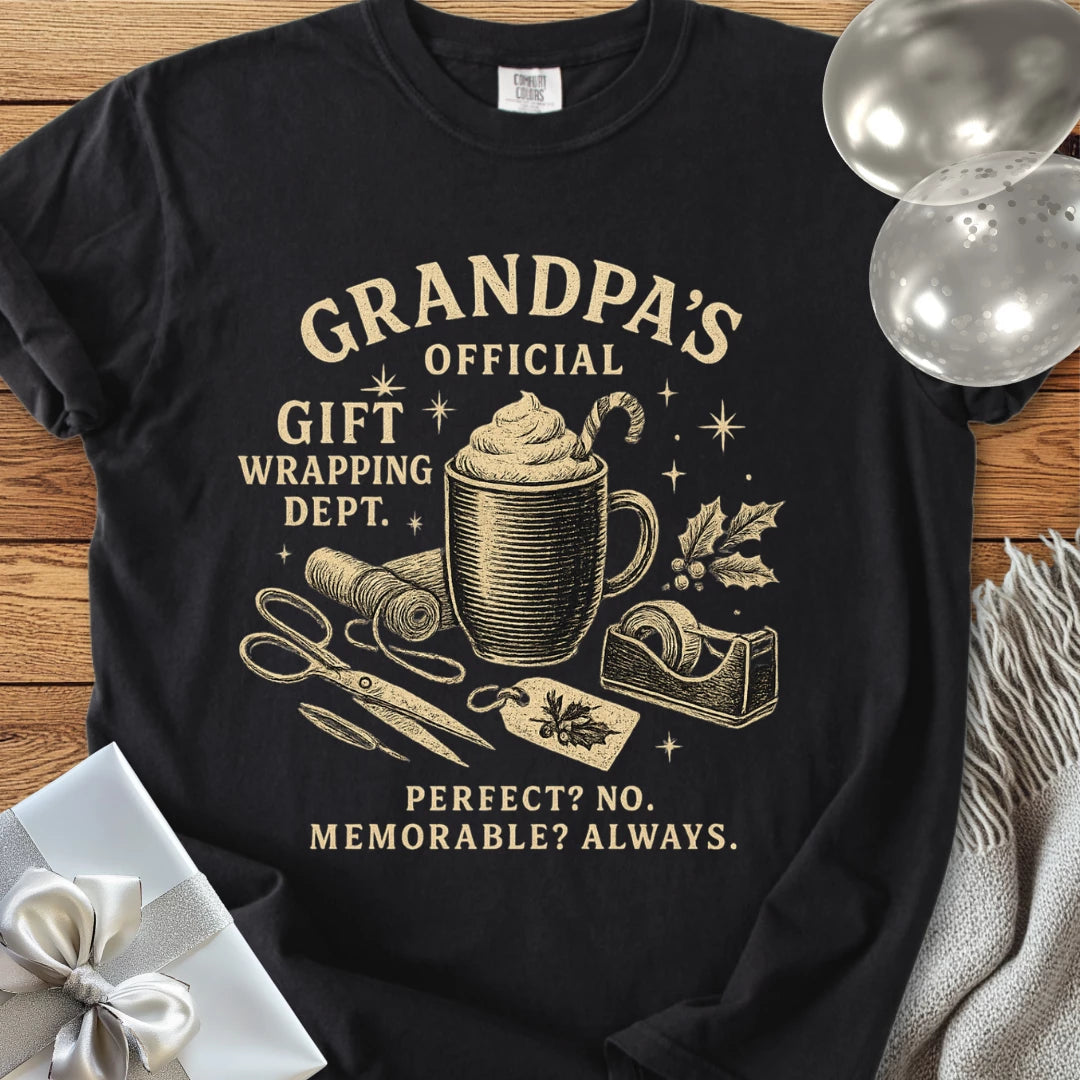 Grandpa's Official Gift Wrapping Dept- Premium Christmas T-Shirt
