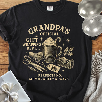 Grandpa's Official Gift Wrapping Dept- Premium Christmas T-Shirt