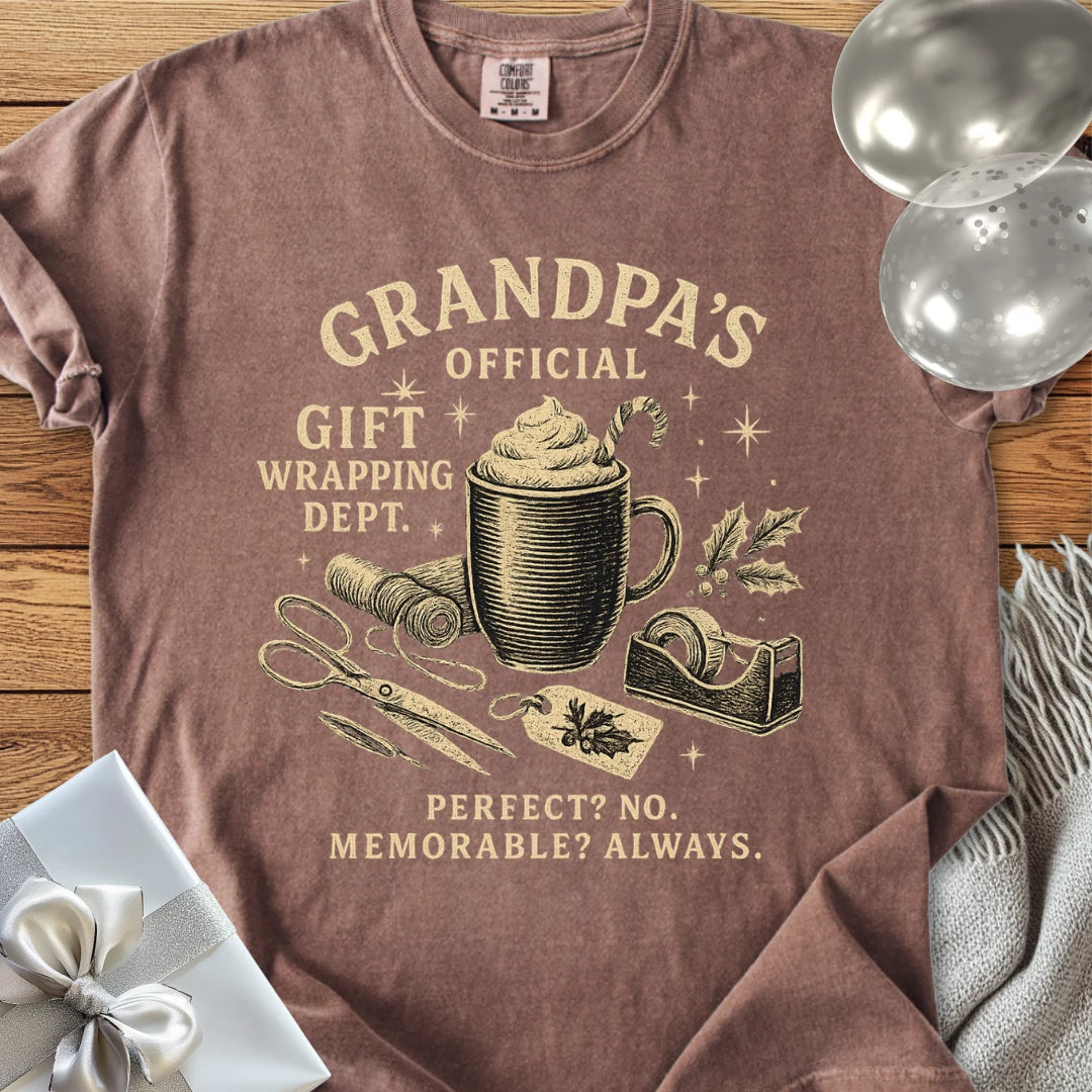 Grandpa's Official Gift Wrapping Dept- Premium Christmas T-Shirt