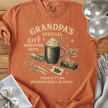 Grandpa's Official Gift Wrapping Dept- Premium Christmas T-Shirt
