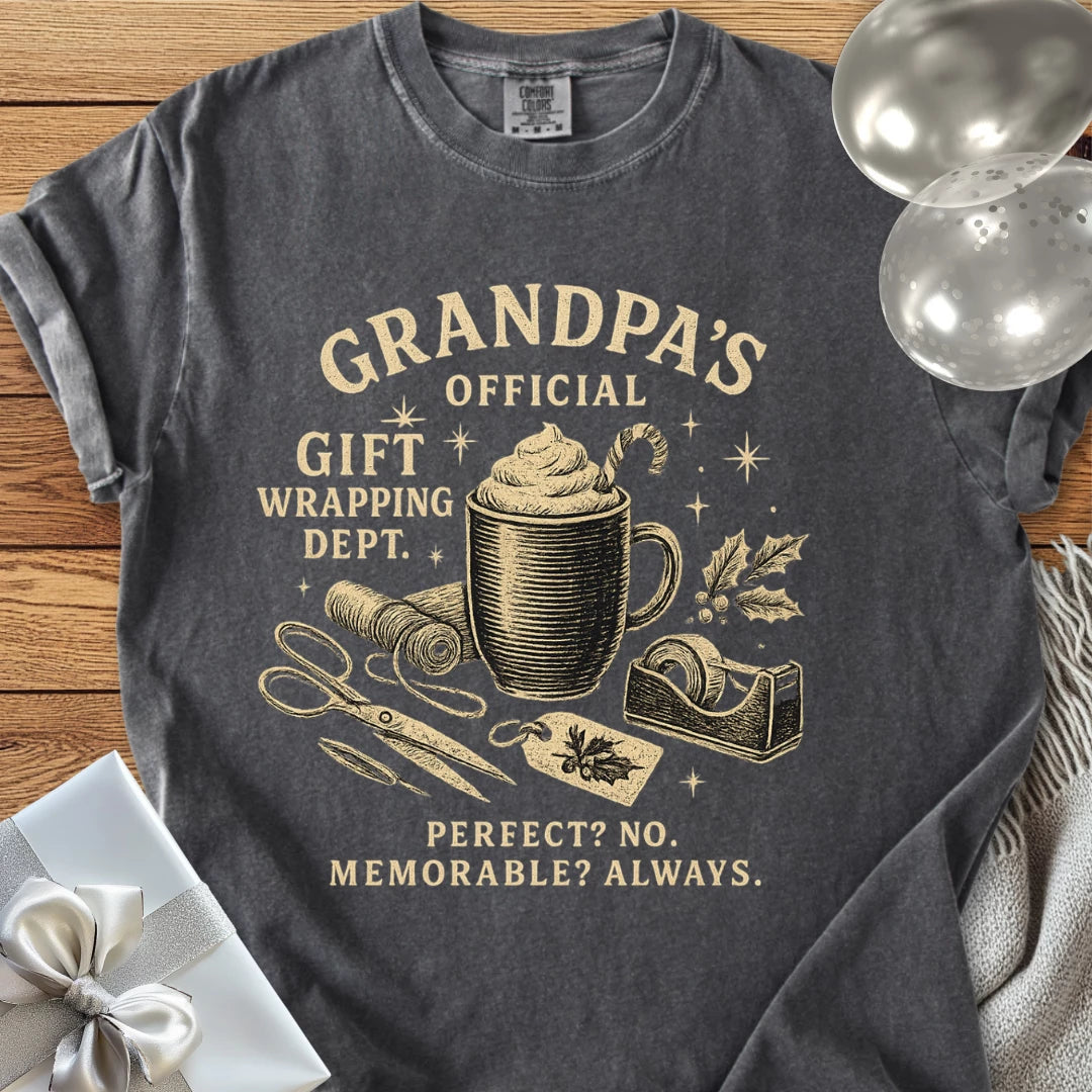 Grandpa's Official Gift Wrapping Dept- Premium Christmas T-Shirt