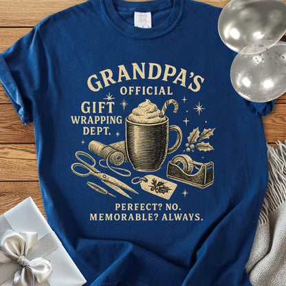 Grandpa's Official Gift Wrapping Dept- Premium Christmas T-Shirt