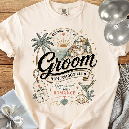 Groom Honeymoon Club, Reserved for Romance - Premium Honeymoon T-Shirt