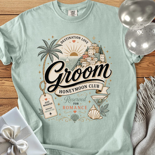 Groom Honeymoon Club, Reserved for Romance - Premium Honeymoon T-Shirt