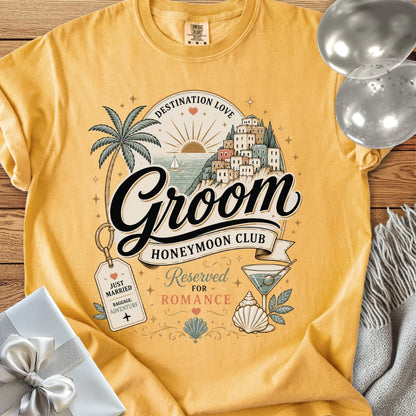 Groom Honeymoon Club, Reserved for Romance - Premium Honeymoon T-Shirt
