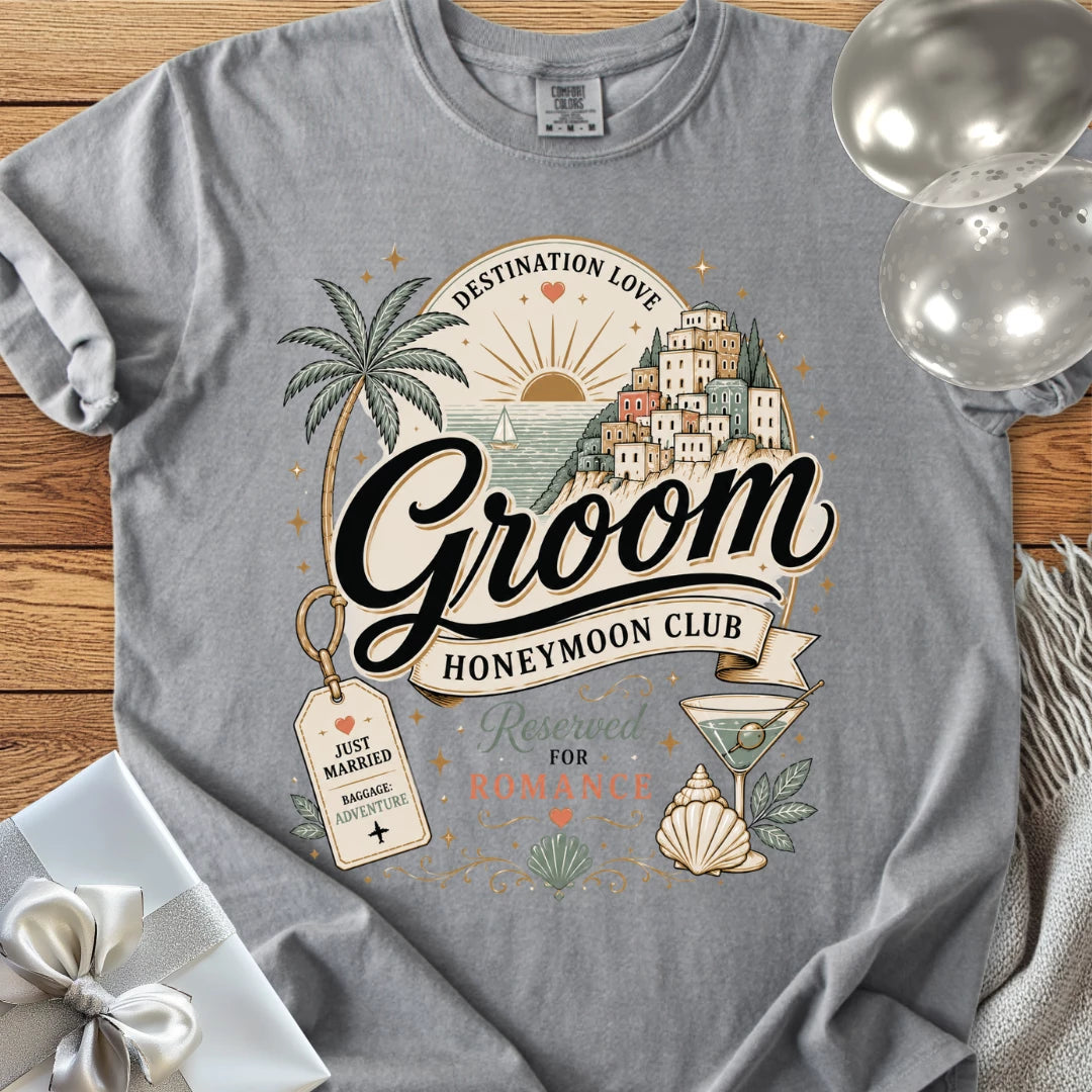 Groom Honeymoon Club, Reserved for Romance - Premium Honeymoon T-Shirt