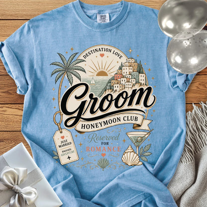 Groom Honeymoon Club, Reserved for Romance - Premium Honeymoon T-Shirt