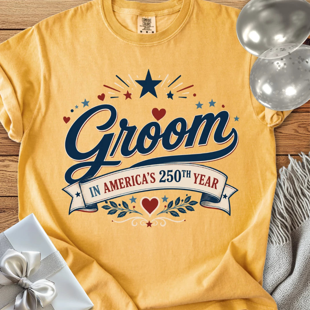 Groom In America’s 250th Year - Premium America 250 Wedding T-Shirt
