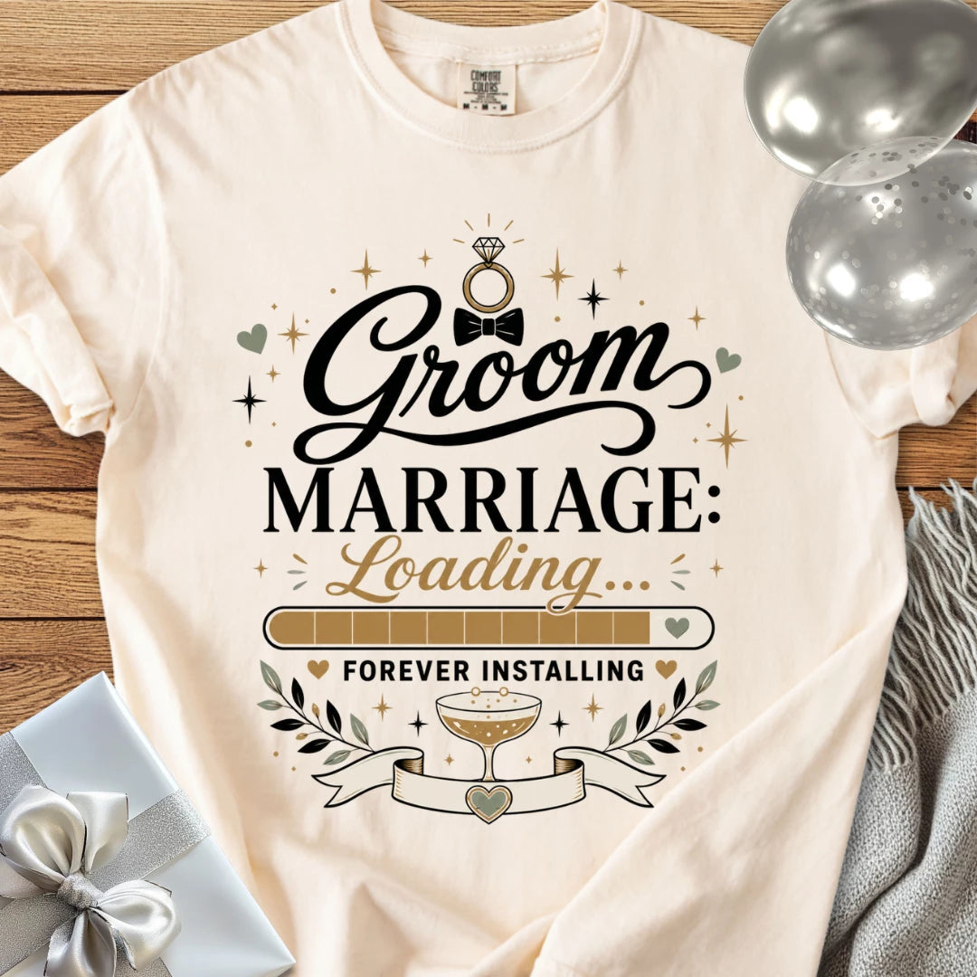 Groom 'Marriage Loading' - Premium Wedding T-Shirt