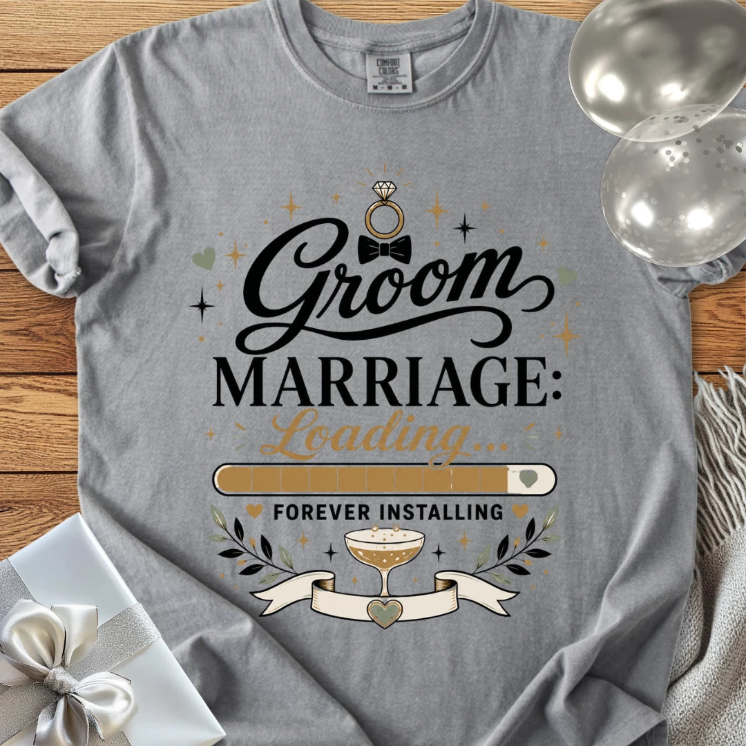 Groom 'Marriage Loading' - Premium Wedding T-Shirt