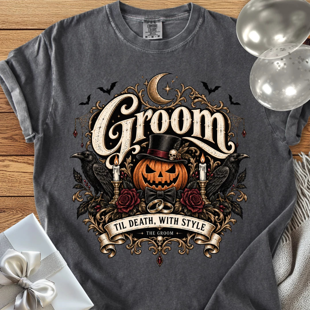 Groom - Premium Halloween Wedding T-Shirt