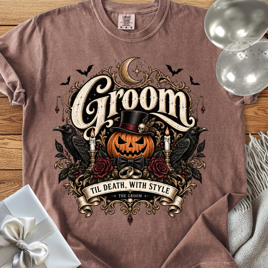 Groom - Premium Halloween Wedding T-Shirt