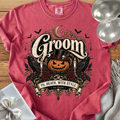 Groom - Premium Halloween Wedding T-Shirt
