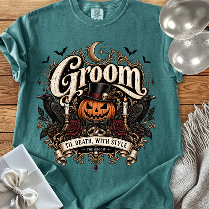 Groom - Premium Halloween Wedding T-Shirt