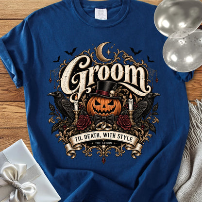Groom - Premium Halloween Wedding T-Shirt