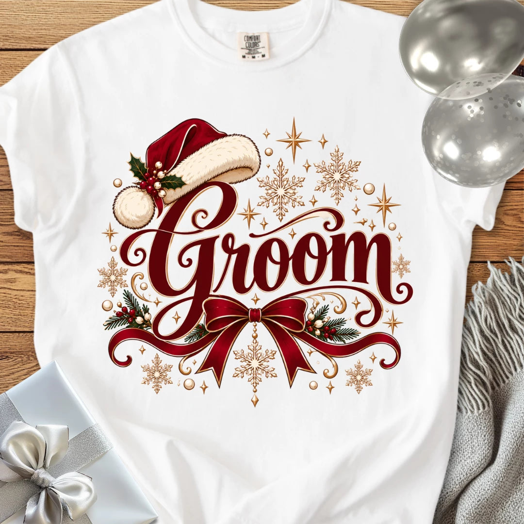 Groom - Premium Christmas Wedding T-Shirt