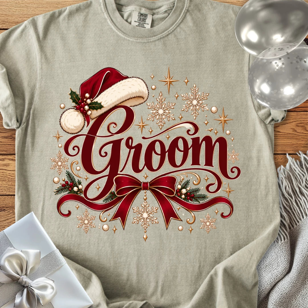 Groom - Premium Christmas Wedding T-Shirt