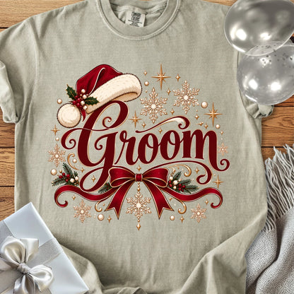 Groom - Premium Christmas Wedding T-Shirt