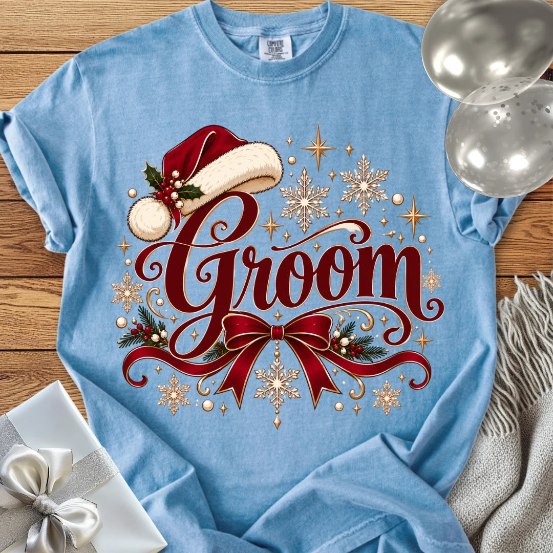 Groom - Premium Christmas Wedding T-Shirt