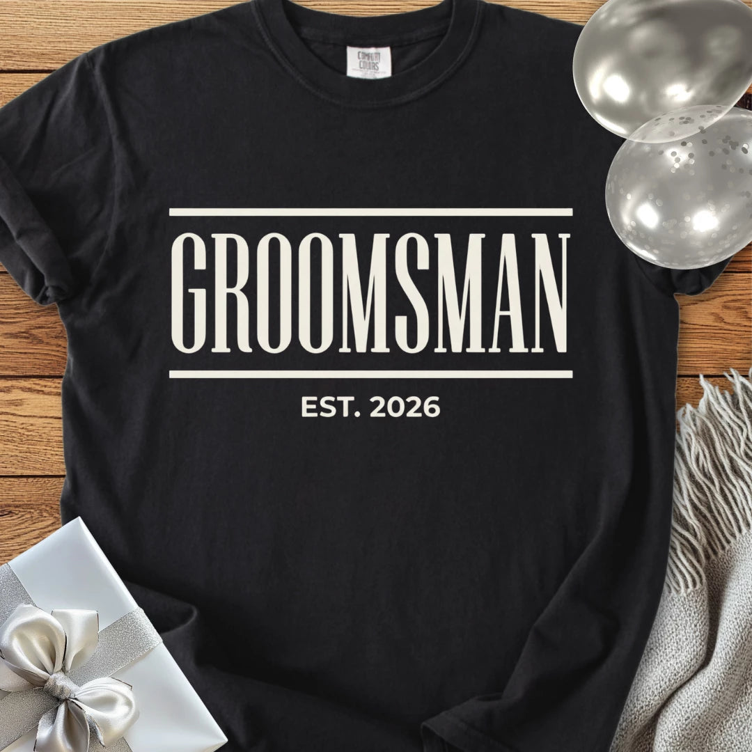 Groomsman, Est. 2026 - Premium Wedding T-Shirt