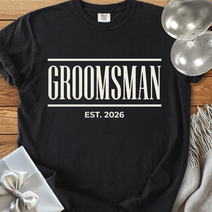 Groomsman, Est. 2026 - Premium Wedding T-Shirt