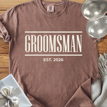 Groomsman, Est. 2026 - Premium Wedding T-Shirt