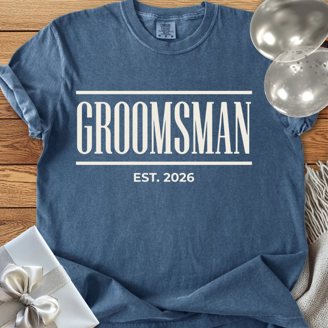 Groomsman, Est. 2026 - Premium Wedding T-Shirt
