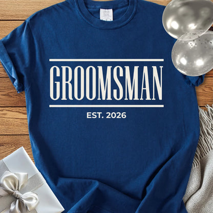 Groomsman, Est. 2026 - Premium Wedding T-Shirt