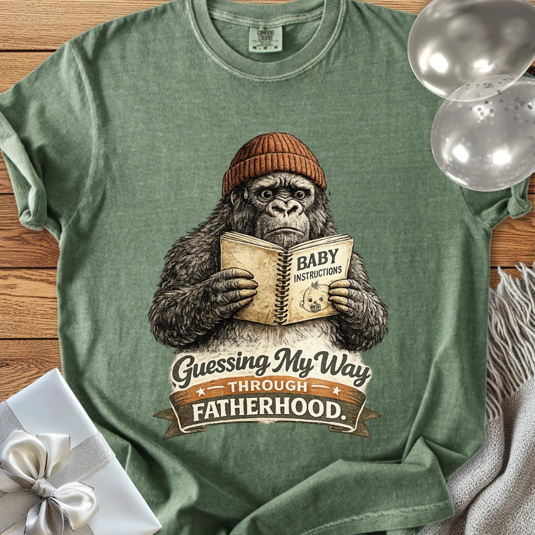 Guessing My Way Through Fatherhood - Premium Parenting T-Shirt