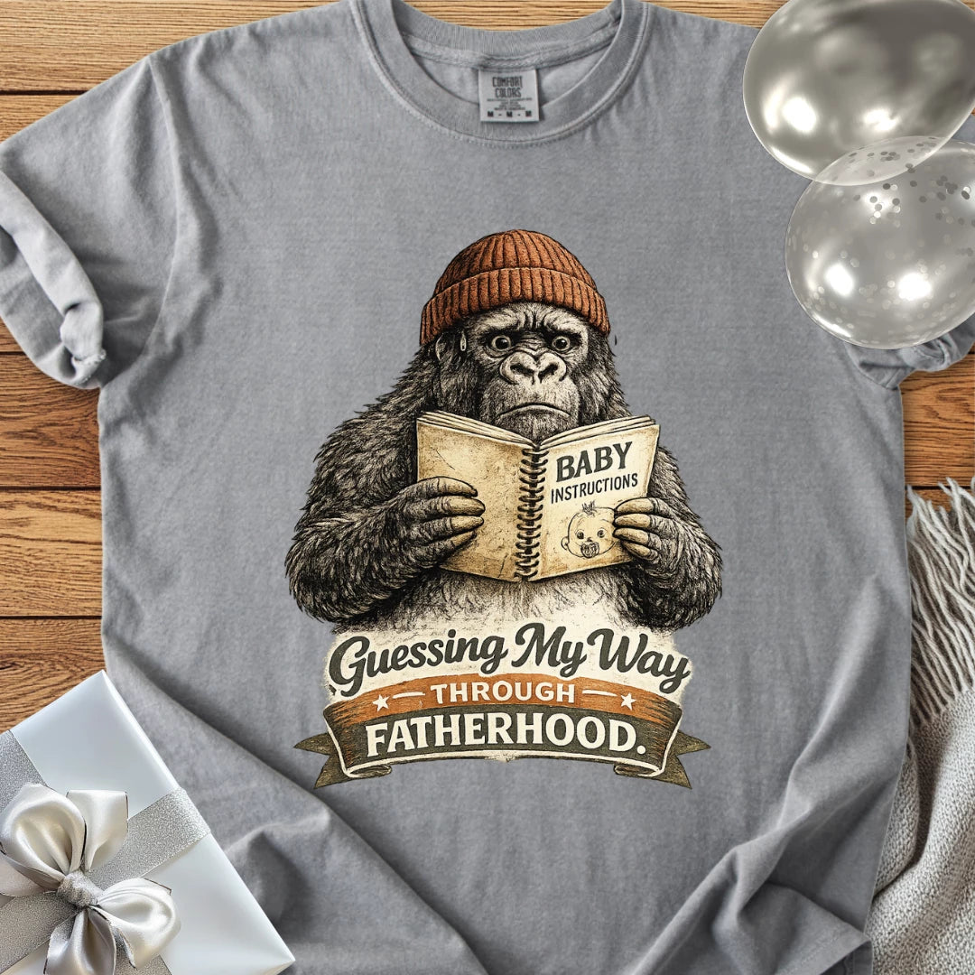 Guessing My Way Through Fatherhood - Premium Parenting T-Shirt