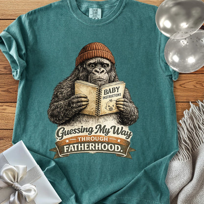 Guessing My Way Through Fatherhood - Premium Parenting T-Shirt