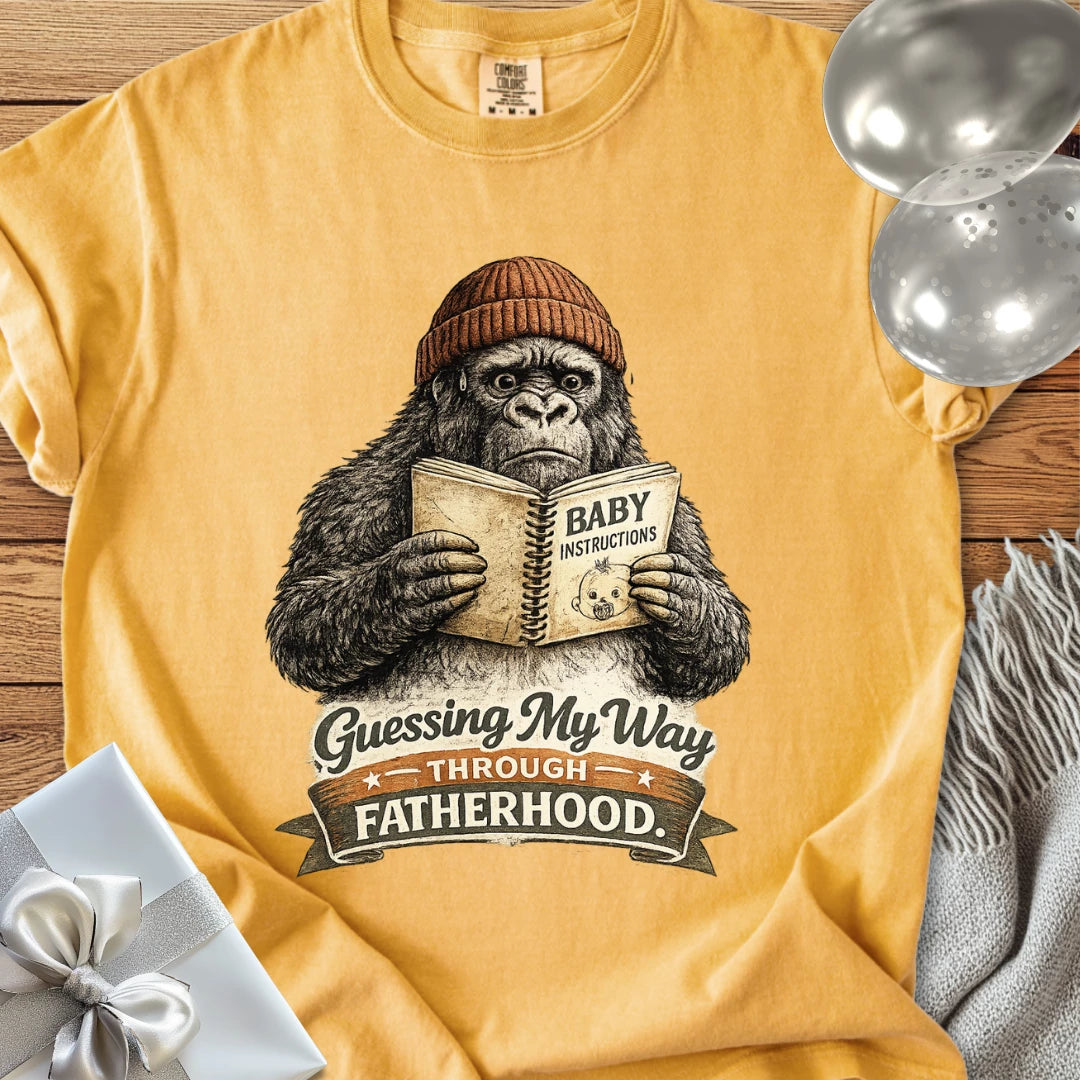 Guessing My Way Through Fatherhood - Premium Parenting T-Shirt